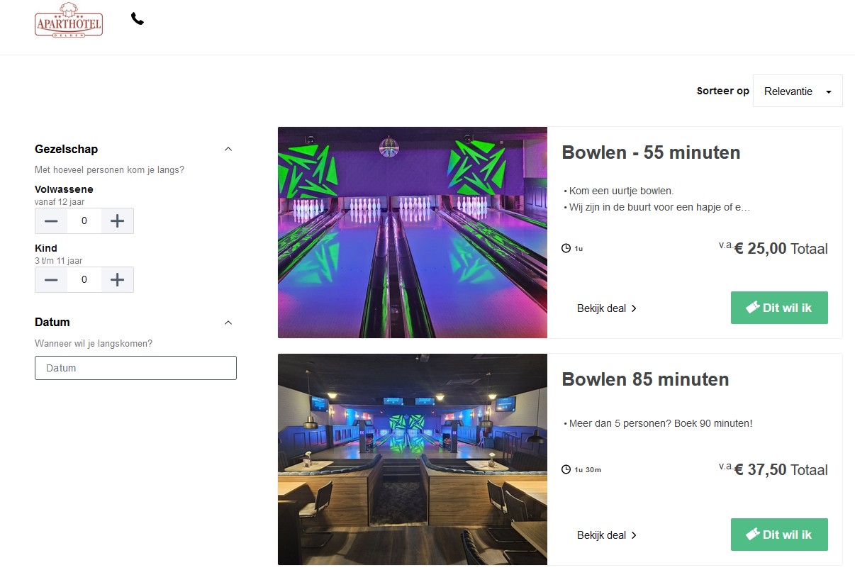 Book bowling online